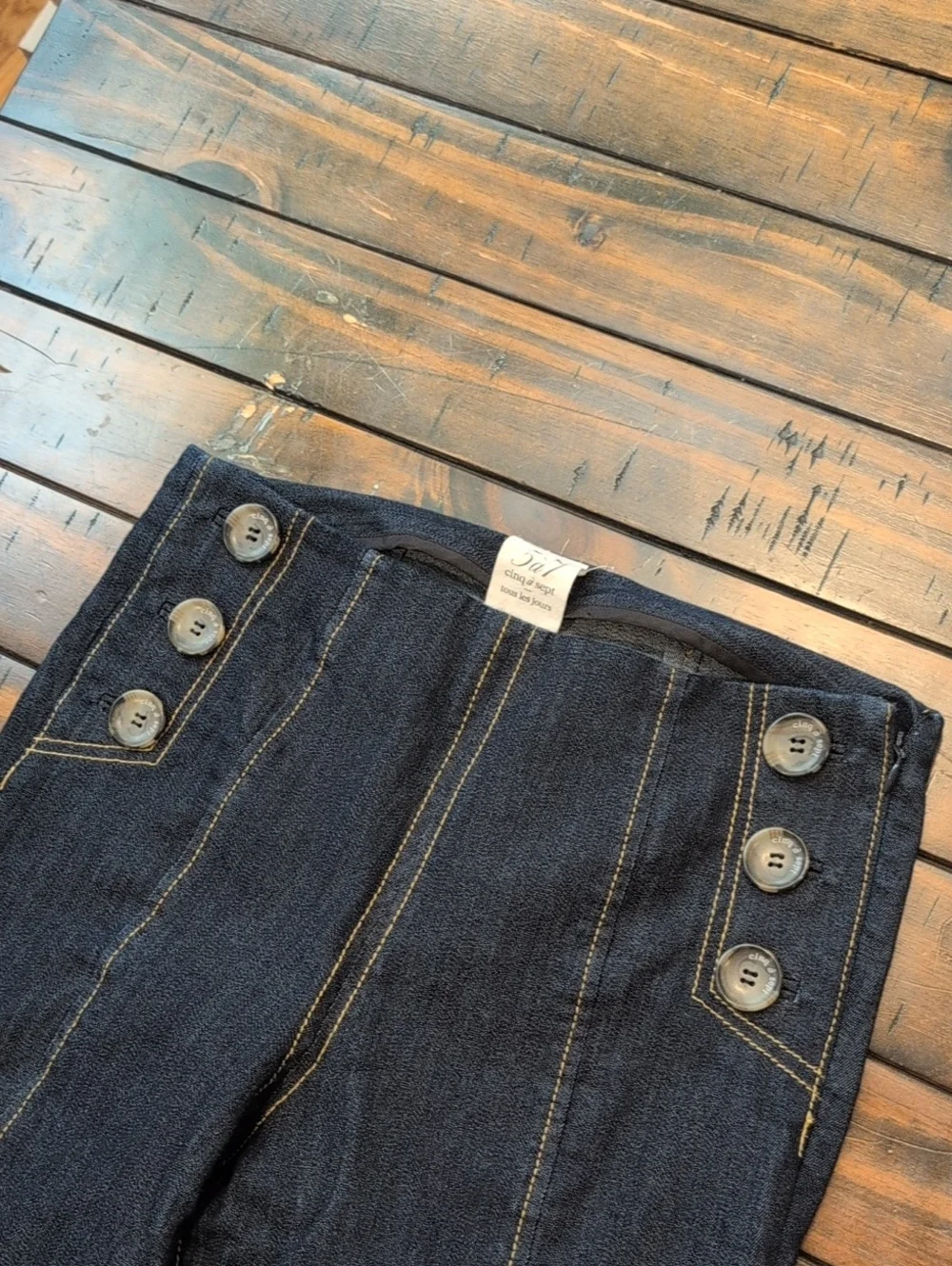 Cinq A Sept Chantal Sailor Crop Flare Jeans